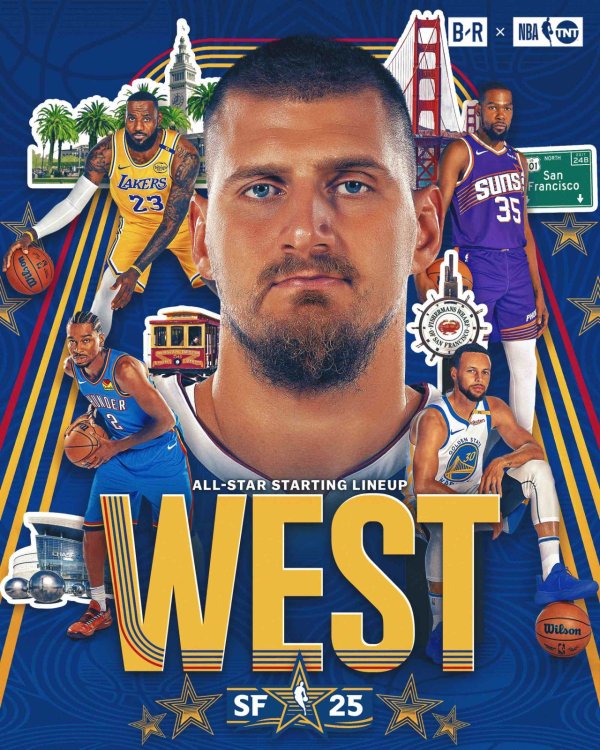 宝融配资 NBA西部全明星首发：库里 亚历山大 杜兰特 詹姆斯 约基奇