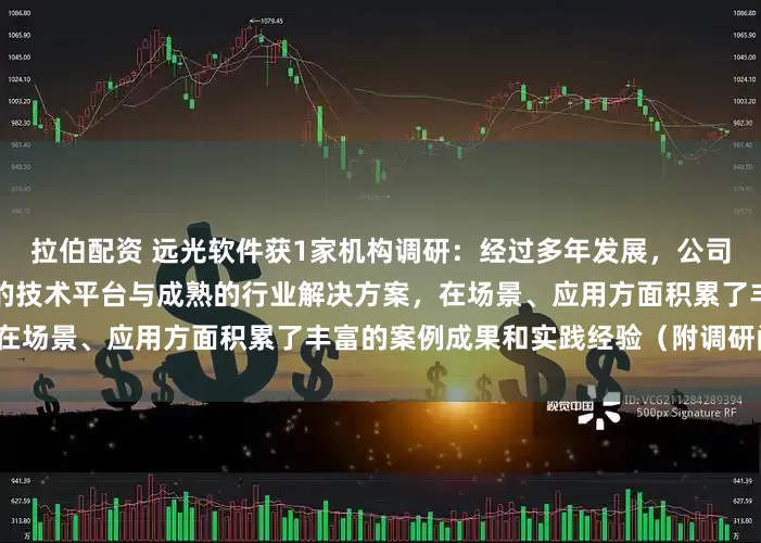拉伯配资 远光软件获1家机构调研：经过多年发展，公司区块链业务已形成自主可控的技术平台与成熟的行业解决方案，在场景、应用方面积累了丰富的案例成果和实践经验（附调研问答）